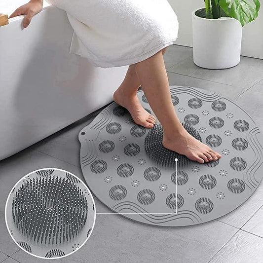 Anti-Slip Bathroom Mat With Foot Scrubber (BUY 1 GET 1 FREE)🔥