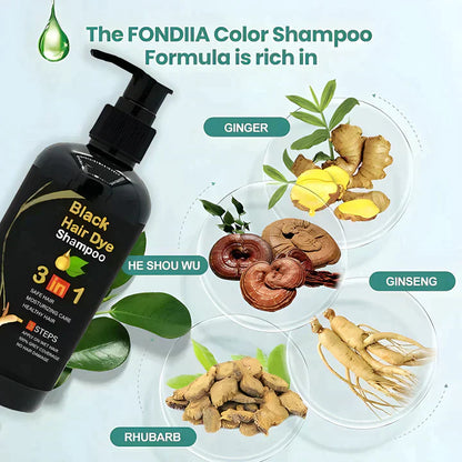 3-IN-1 BLACK HAIR DYE SHAMPOO (BUY 1 GET 1 FREE)