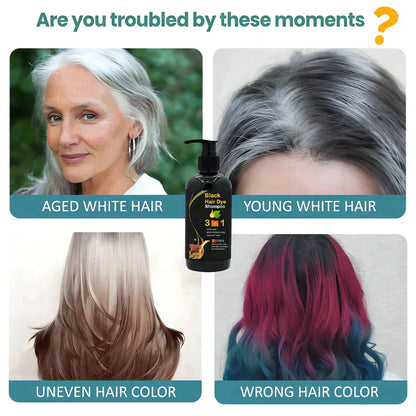 3-IN-1 BLACK HAIR DYE SHAMPOO (BUY 1 GET 1 FREE)